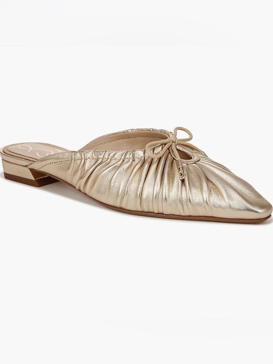 Sam Edelman Shoes - {Sam Edelman} Julia Metallic Gold Pointed Toe Mules